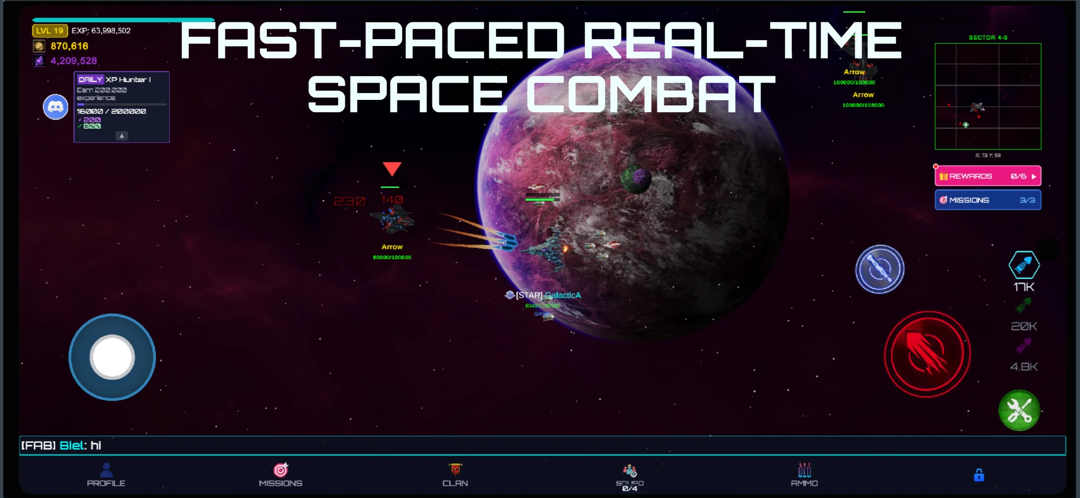 Galactic Arena - Space War MMO screenshot